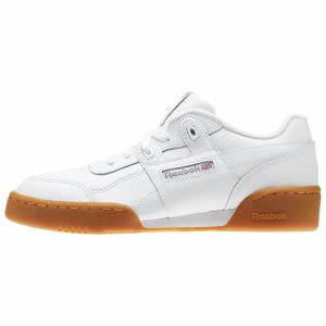 Adidasy Dziecięce Reebok Workout Plus Białe/Ciemny Szare/Czerwone/Królewski Niebieski PL 69NGHIP